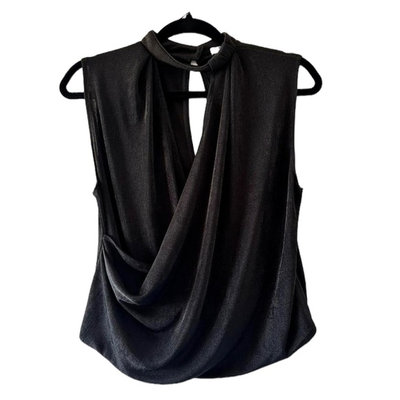 🆕 Zara Flowing Crossover Sleeveless Black Too Size S - Picture 3 of 12